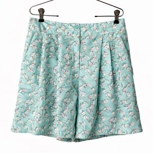 Etcetera Janis Silk Floral Shorts NWT Aqua Floral Boutique Designer Size 4